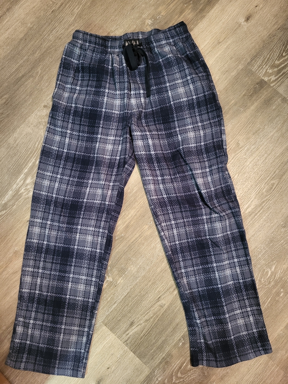 Lucky Brand Pajama Pants Adult Size M- Blue Plaid Fleece Sleepwear Bottoms